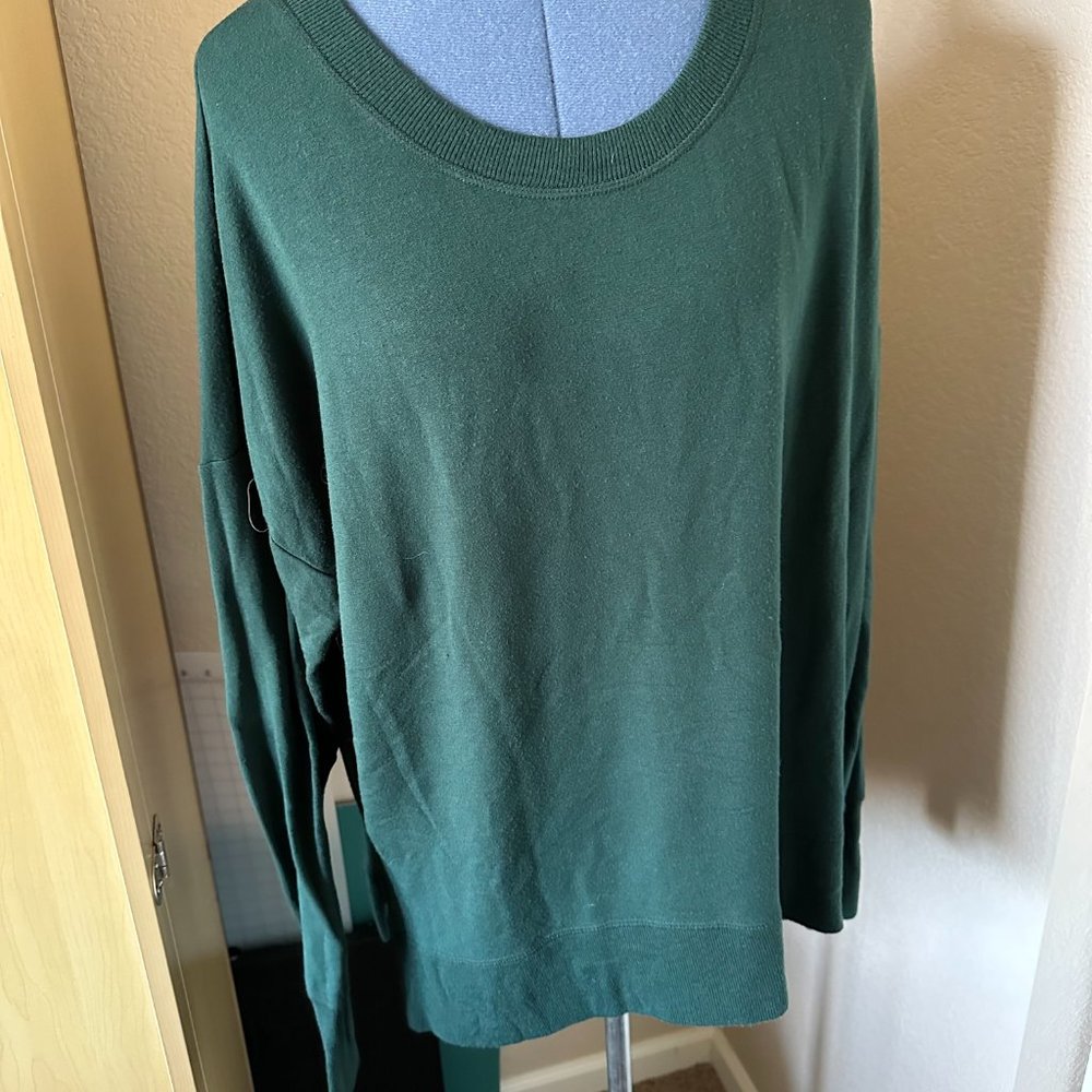 Athleta 1XL Dark Green Lightweight Yoga Sweater